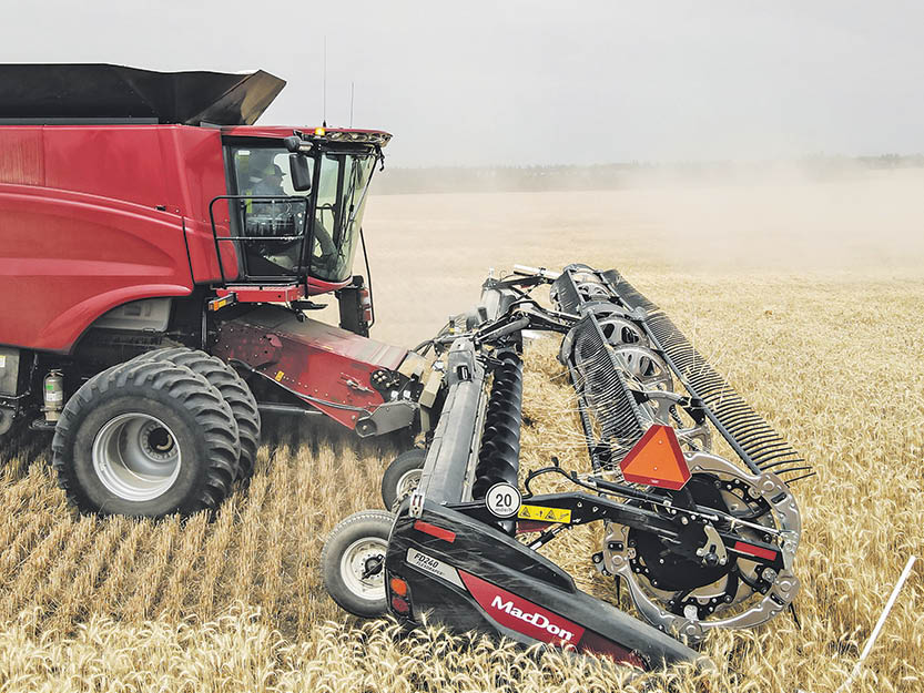 MacDon FD2 Series on Case IH Combine