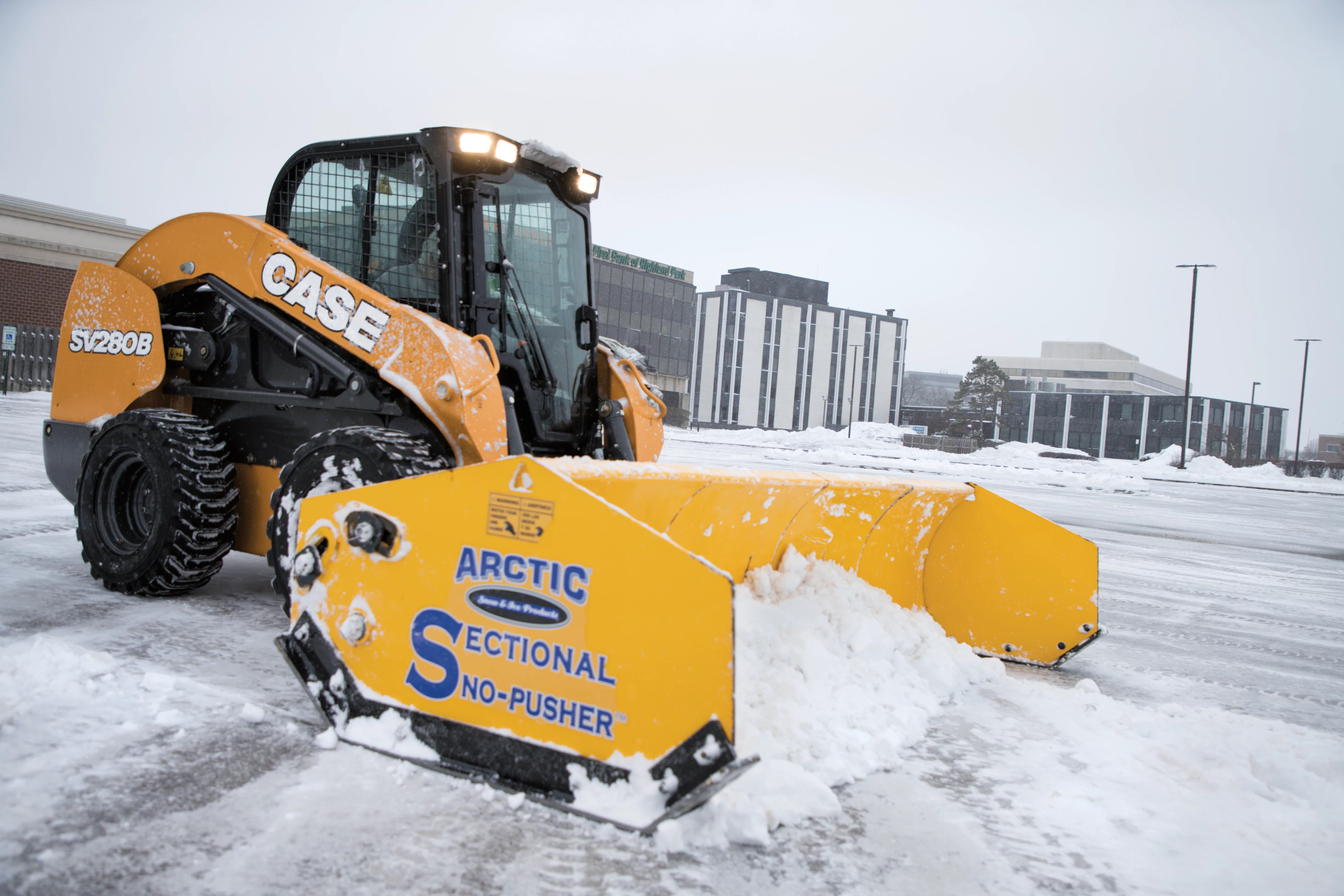 CASE Skid Steer Loader with Arctic Sno-Pusher