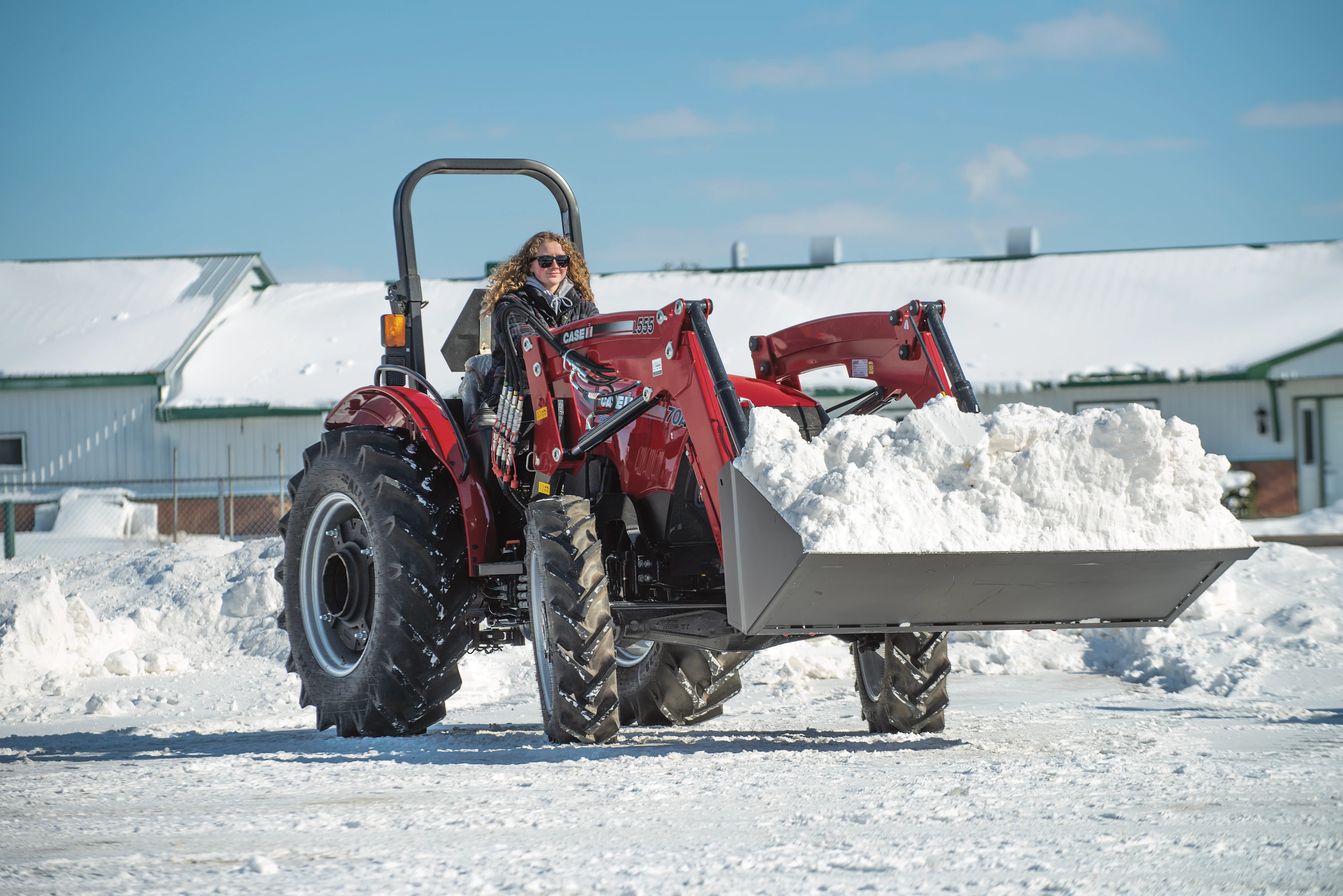 Farmall Utility Tractor 70A with bucket and snow